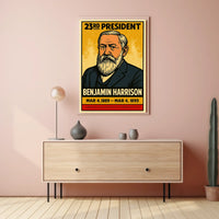 Benjamin Harrison 23rd President of the United States Inked Comic Style Poster