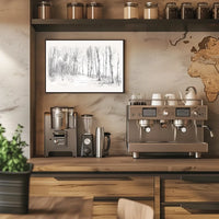 Serene Winter Forest Pencil Sketch Art Poster