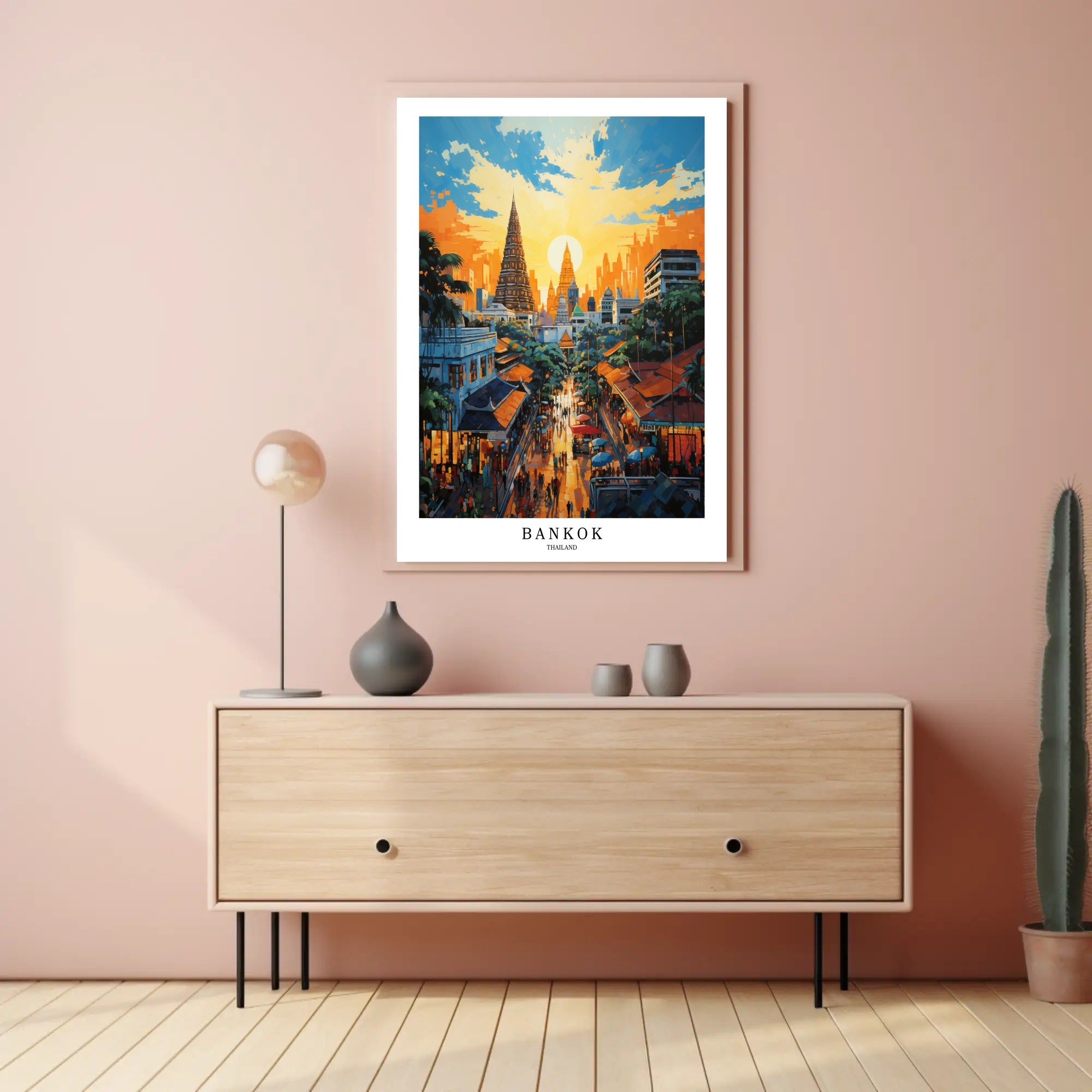 Bangkok Cityscape Art Poster - Urban or Cityscape Poster PosterGoat