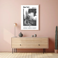 New York City Black And White Taxi Poster Modern Wall Art