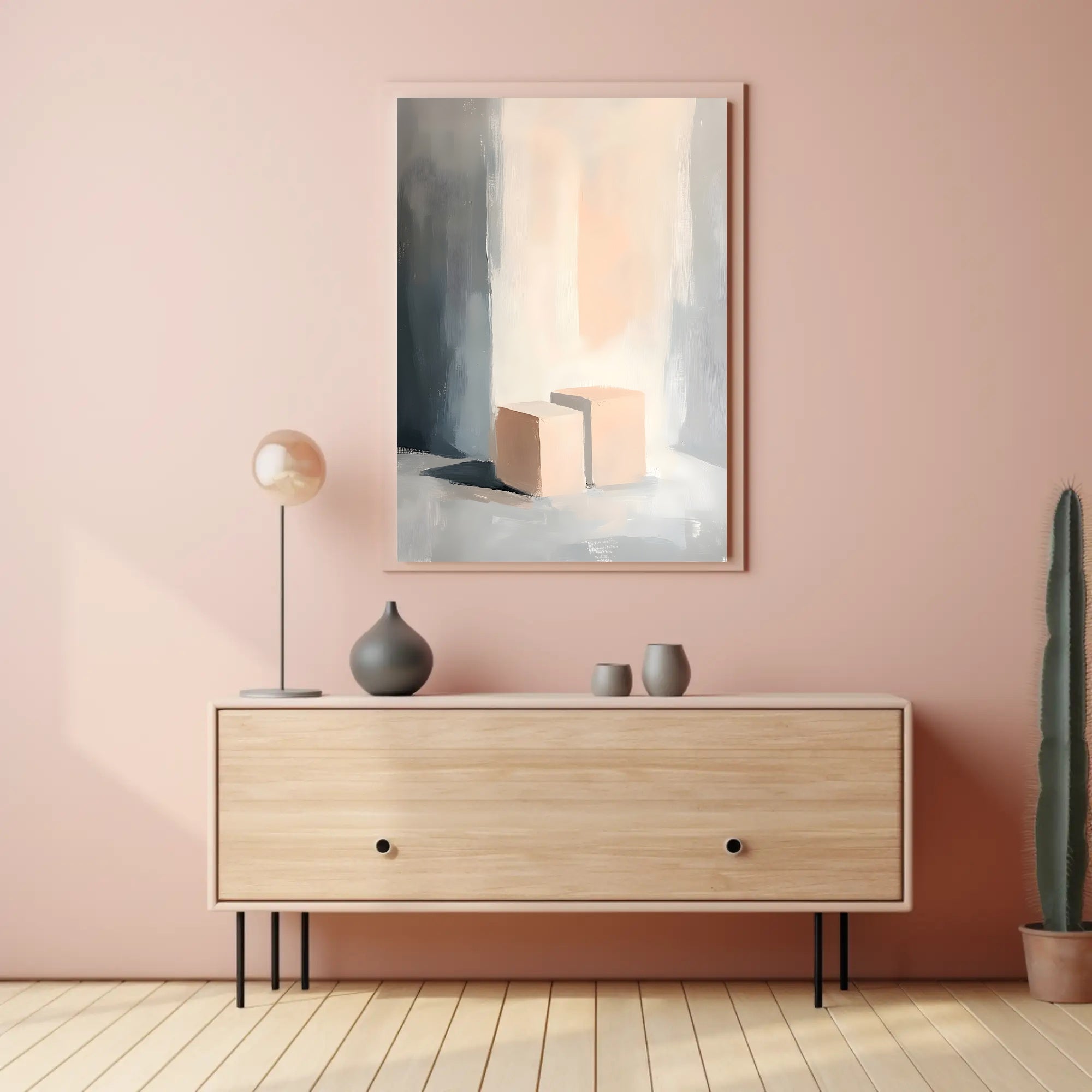 Abstract Cubes Poster Modern Minimalist Wall Art