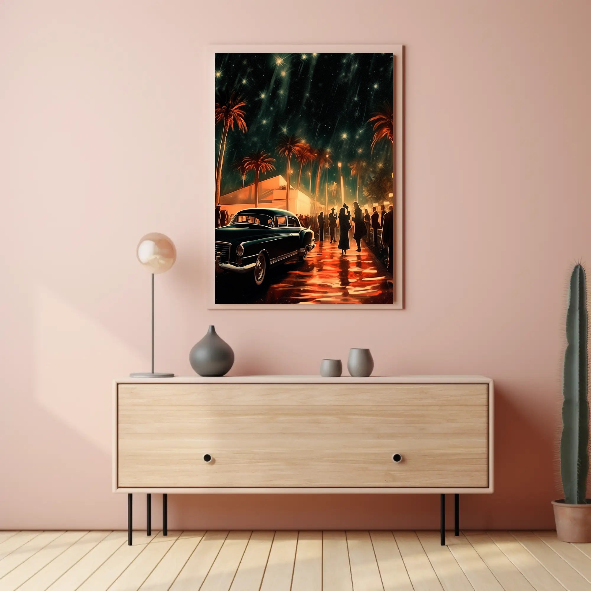Vintage Hollywood Night Poster