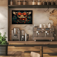 Festive Reindeer Illustration Poster