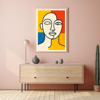 Abstract Portrait in Primary Colors Poster