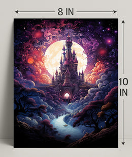 Enchanted Castle Under The Moon Poster