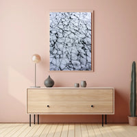 Cracked Ice Surface Photorealistic Abstract Artistic Poster