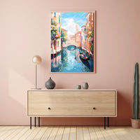 Venice Canal Gondola Scene Vintage Travel Poster