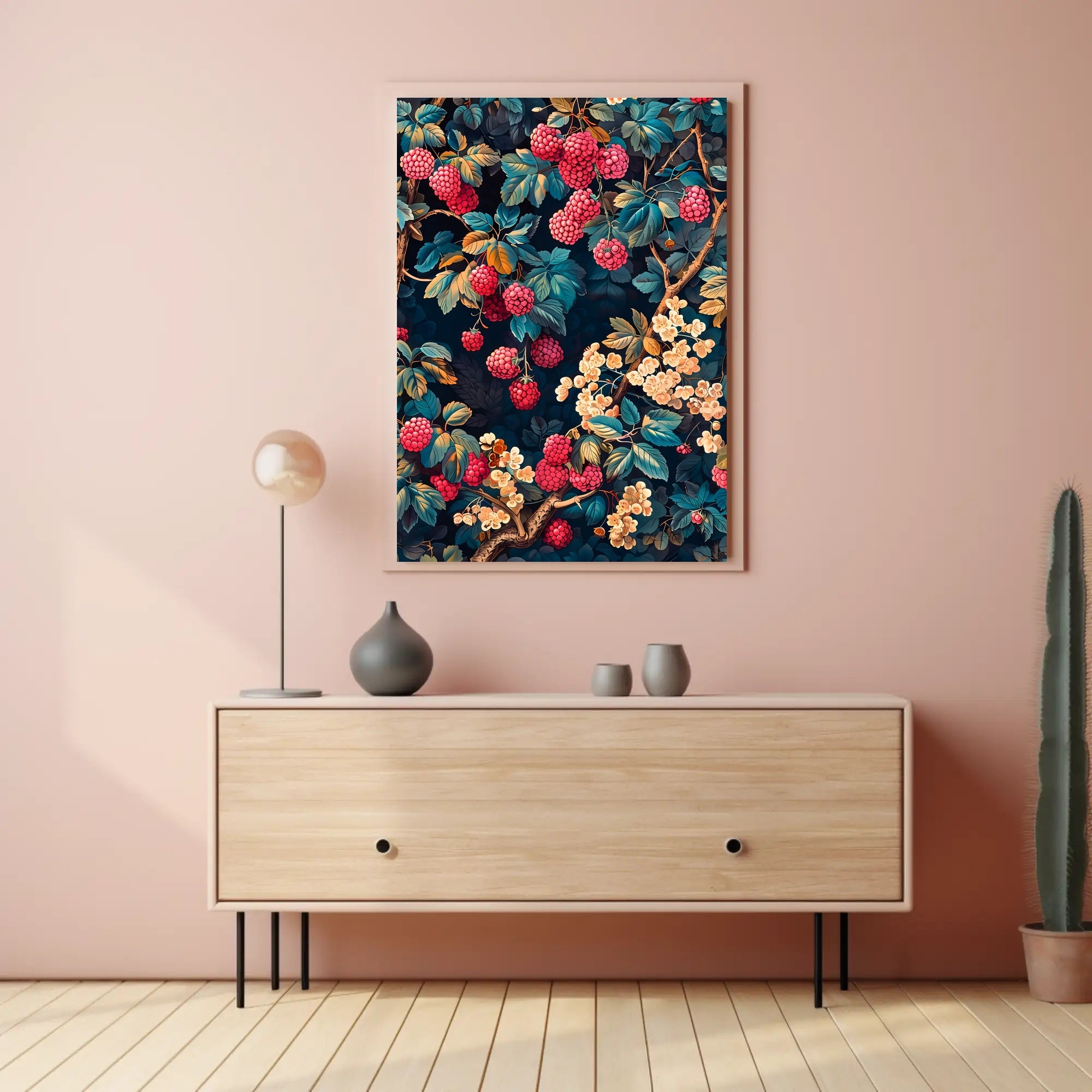 Lush Berry Landscape Botanical Art Poster