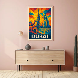 Vibrant Dubai Description Experience the dynamic fusion of tradition Poster
