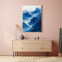 Tranquil Blue Mountains Art Print Poster for Home Decor and Nature Lovers PosterGoat
