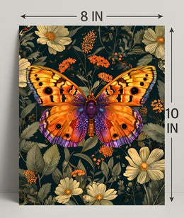 Vibrant Butterfly Garden Art: Abstract or Artistic Poster