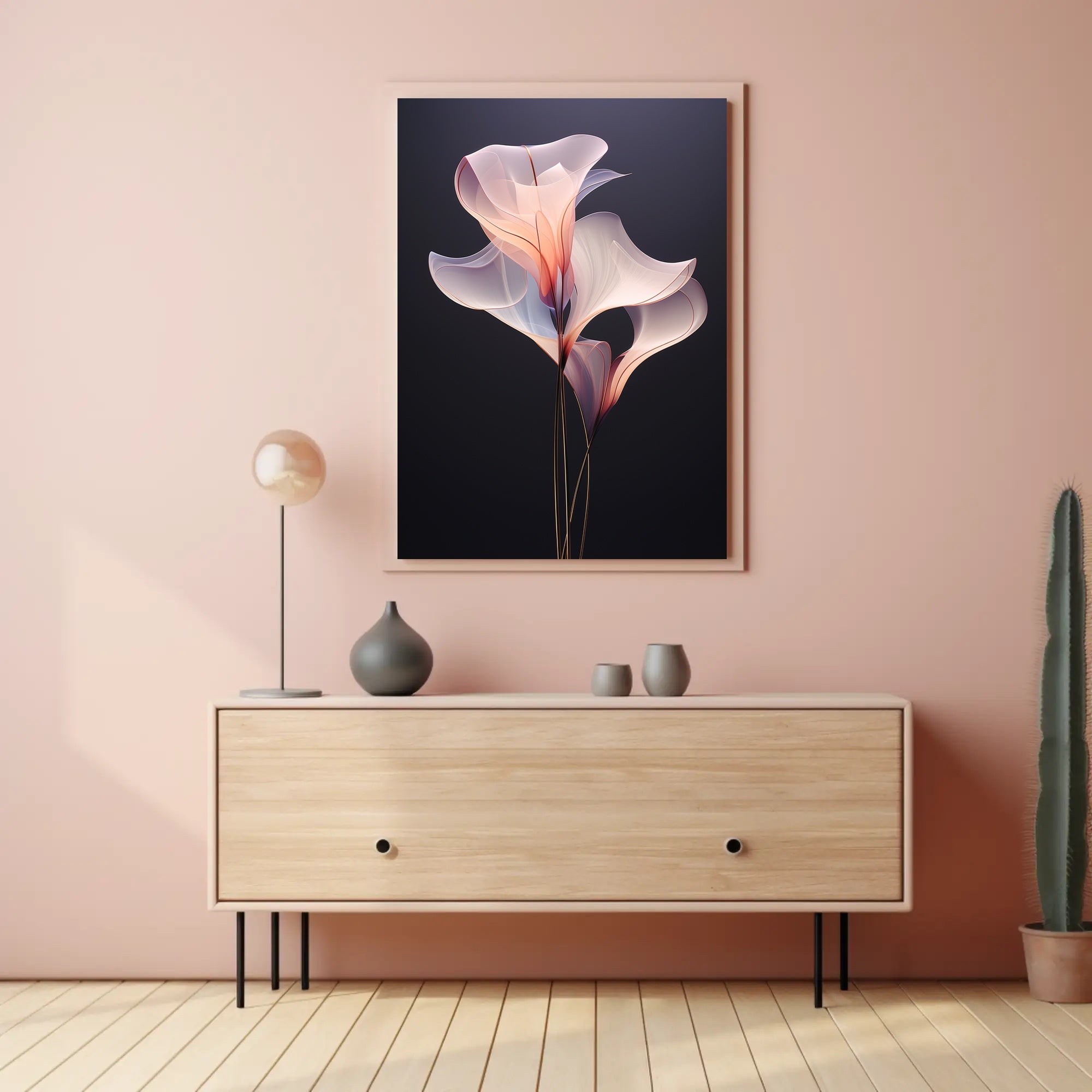 Elegant Floral Abstract Art with Harmonious Color Poster