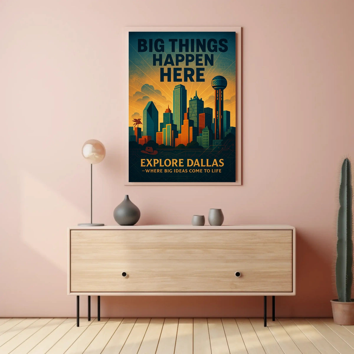 Explore Dallas Big Things Happen Here Poster
