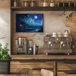 Tranquil Japanese Night Scene Anime-Inspired Poster