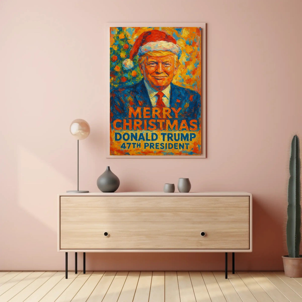 Donald Trump Christmas Stylized Portrait Political Poster