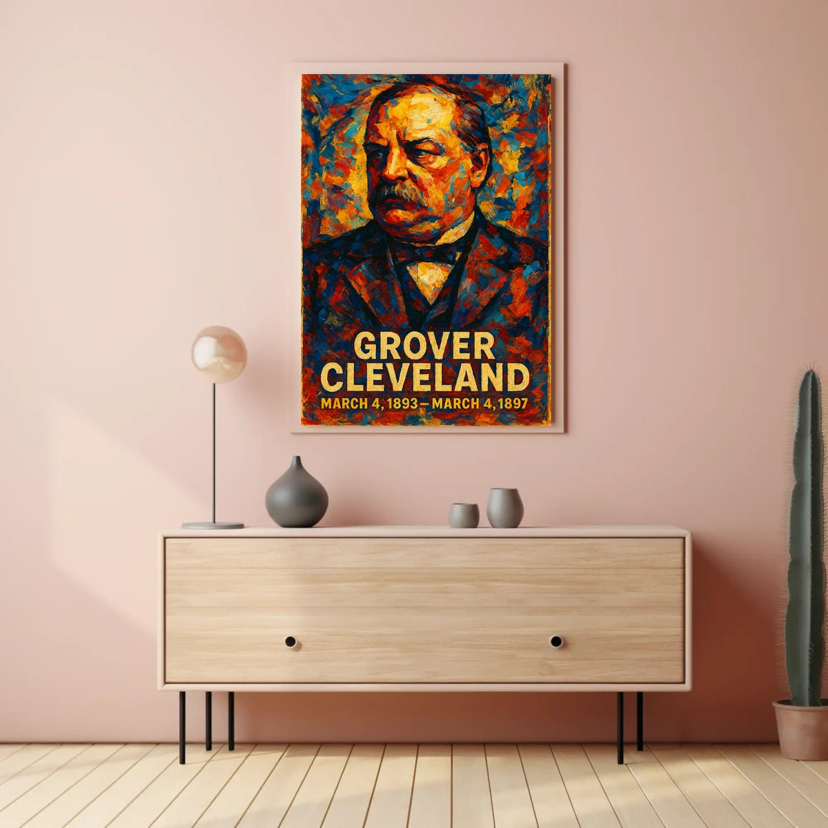 Grover Cleveland 24th President of the United States Glitch Hop Art Poster