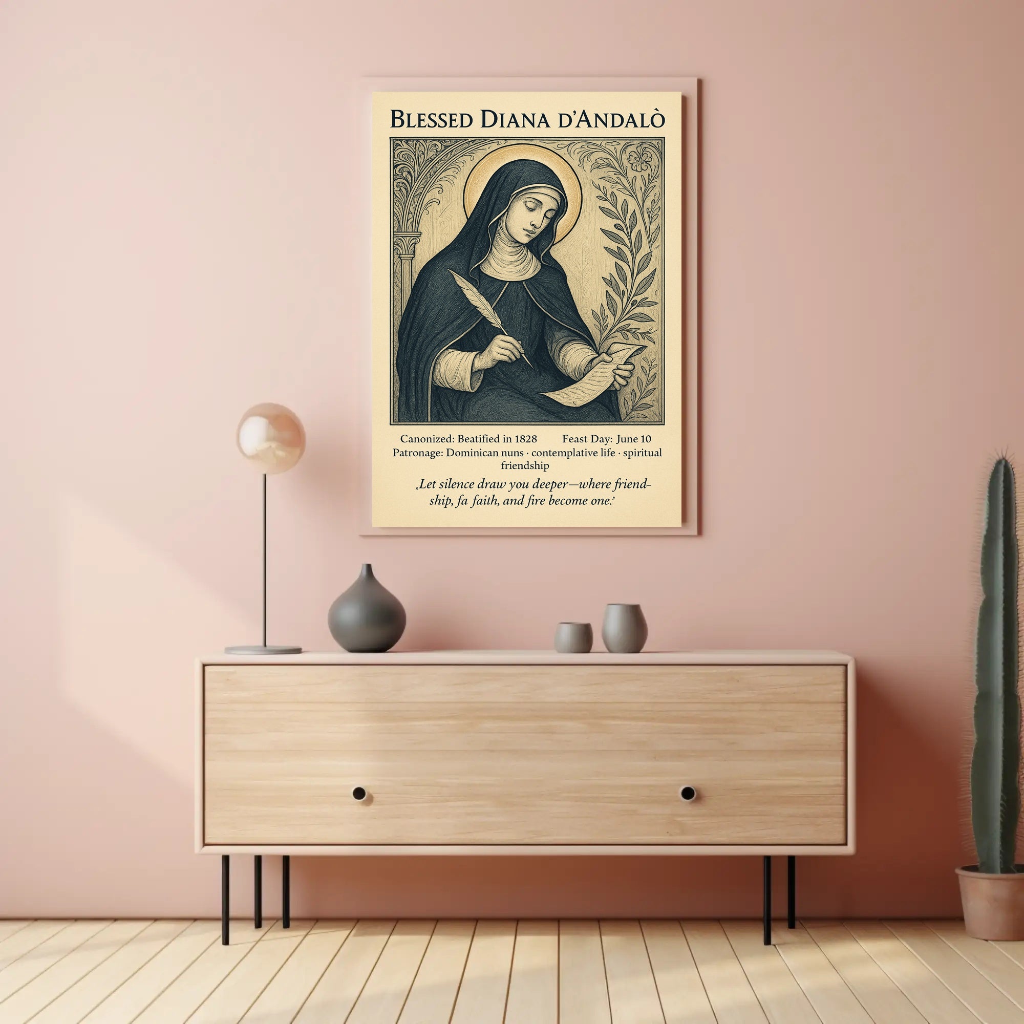 Blessed Diana d’Andalò Vintage Religious Iconography Poster