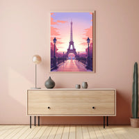 Eiffel Tower Sunset Art Print: Urban or Cityscape Poster