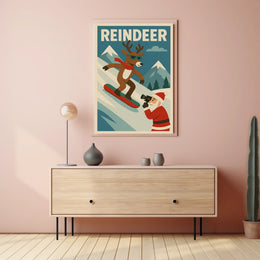 Reindeer On The Slopes Poster