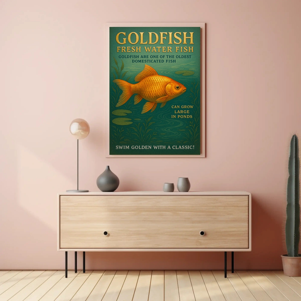 Goldfish Fresh Water Elegance Poster