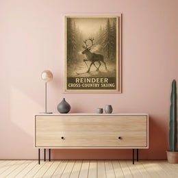 Reindeer Cross-Country Skiing Poster