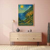 Amalfi Coast A Starry Impression Poster
