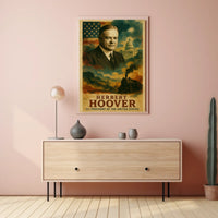 Herbert Hoover 31st President of the United States Layered Digital Collage Poster
