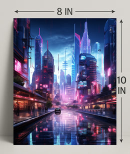 Neon Cityscape Poster