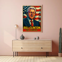 Bill Clinton 42nd President Poster Wall Art Decor Home