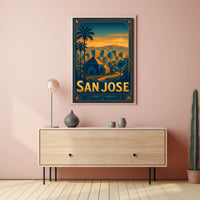 San Jose Skyline Wall Art Poster Modern Travel Print
