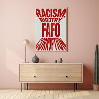 Bold Red Text Confrontational Political or Propaganda Poster