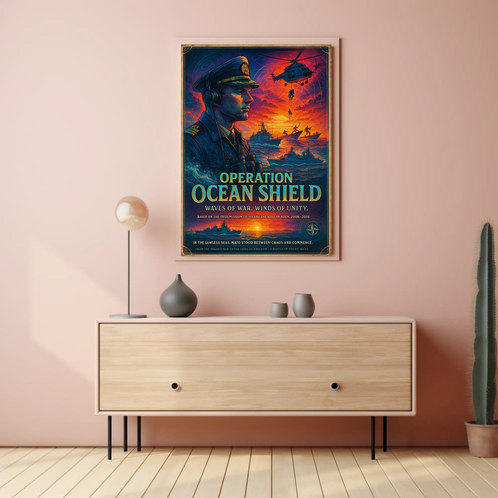 Ocean Shield Heroic Naval Military Recruitment Poster