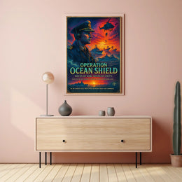 Ocean Shield Heroic Naval Military Recruitment Poster