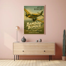 AT-17 Bobcat in Flight WWII Poster