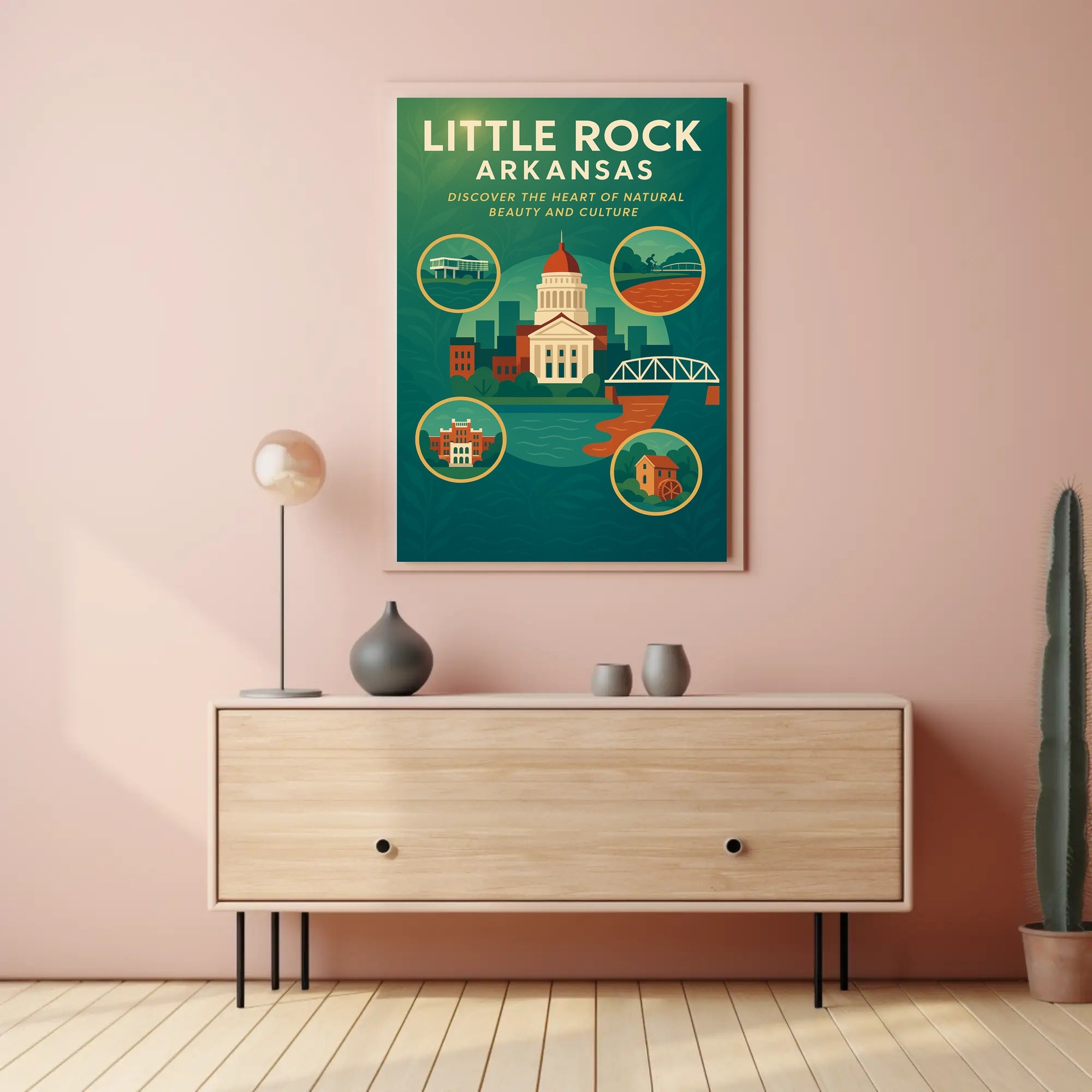 Little Rock, Arkansas Discover Natural Beauty and Culture Poster PosterGoat