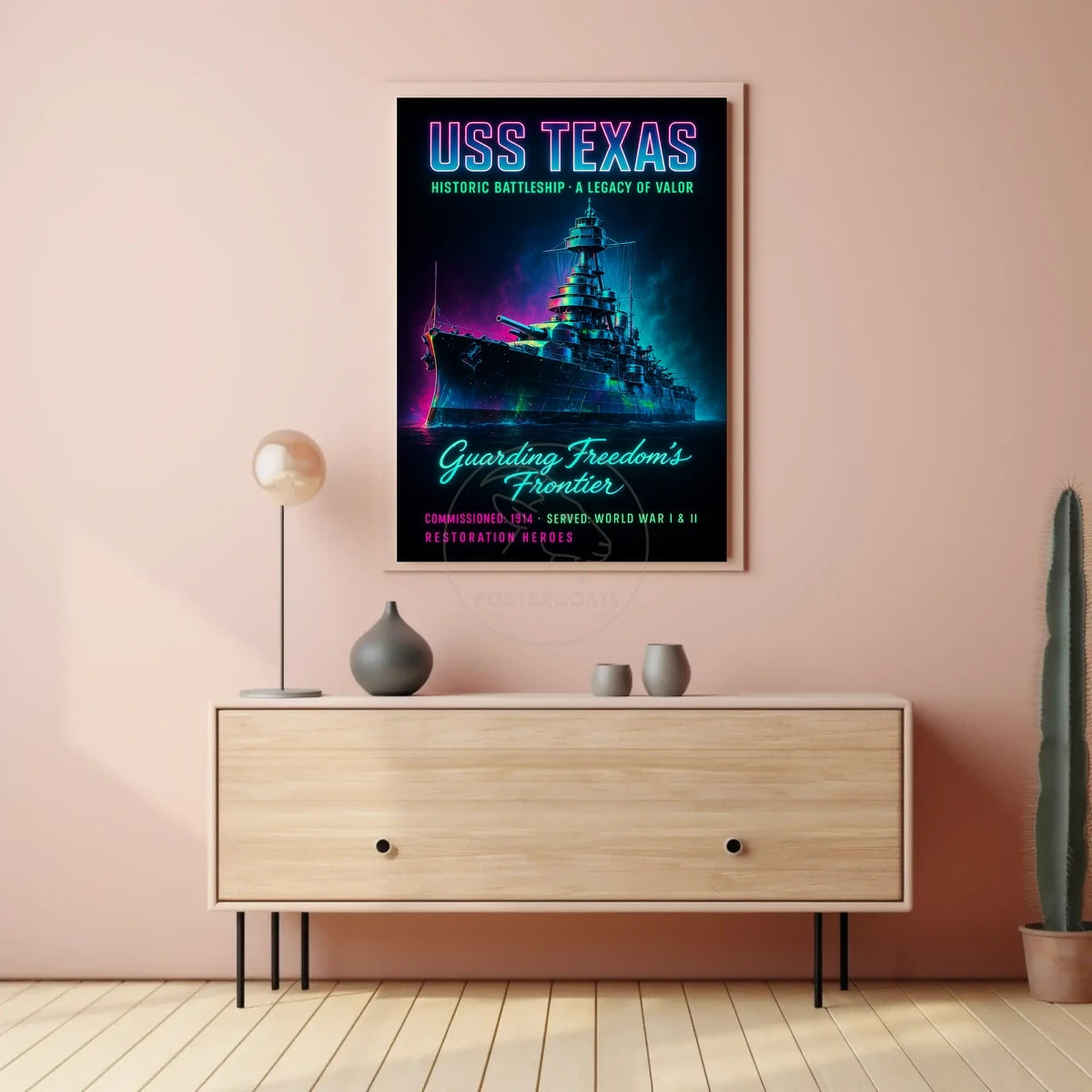 USS Texas Battleship Valor Historical or Presidential Poster