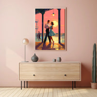 Sunset Romance on the Pier Poster