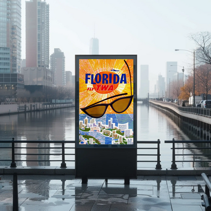 Fly TWA to Florida Travel Poster by David Klein