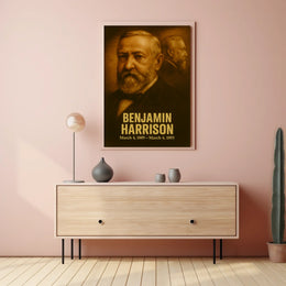 Benjamin Harrison Poster Vintage Presidential Portrait Wall Art Analog Film Aesthetic Print