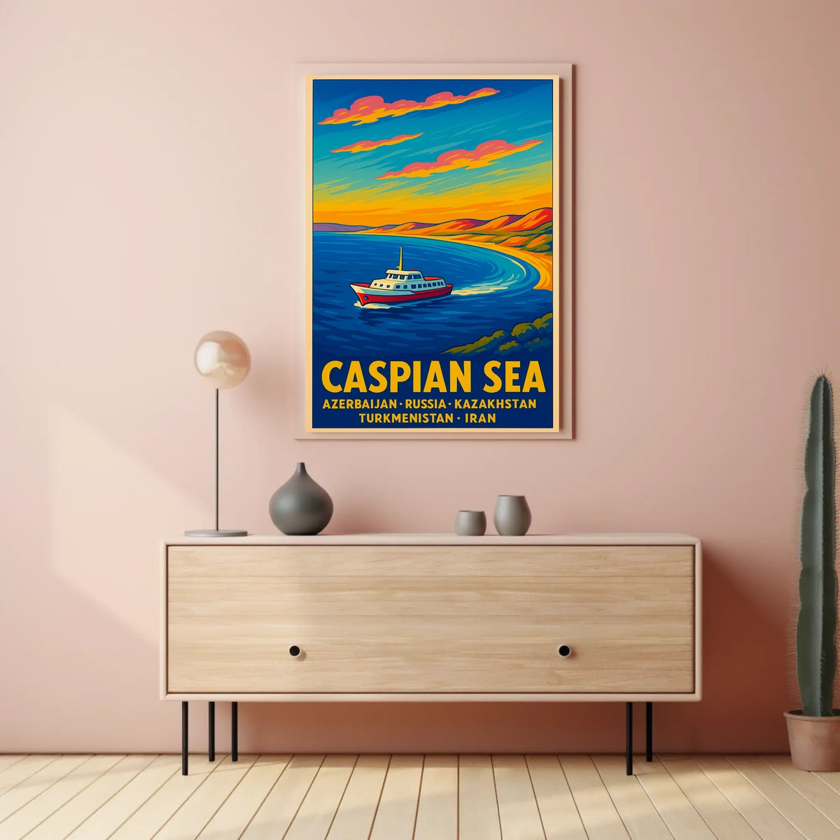 Caspian Sea Travel Poster