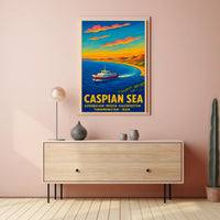 Caspian Sea Travel Poster