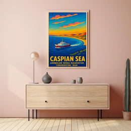 Caspian Sea Travel Poster