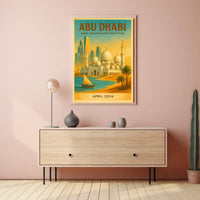 Abu Dhabi Fusion Vintage Travel Art Travel Poster
