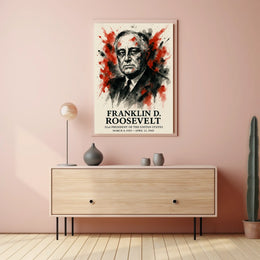 FDR Patriotic Portrait Vintage Historical Presidential Poster