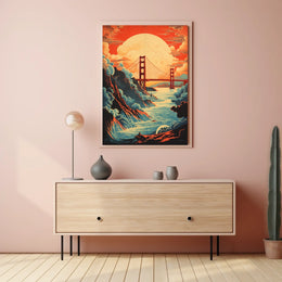 Golden Gate Bridge Dynamic Landscape Travel Poster