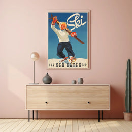 Ski Adventures with New Haven R.R Poster