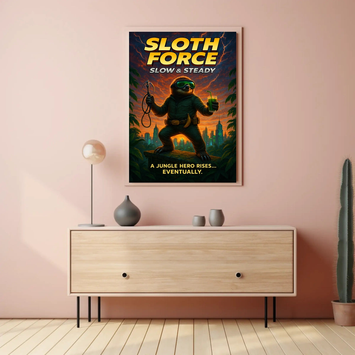 Sloth Force Slow Steady Poster