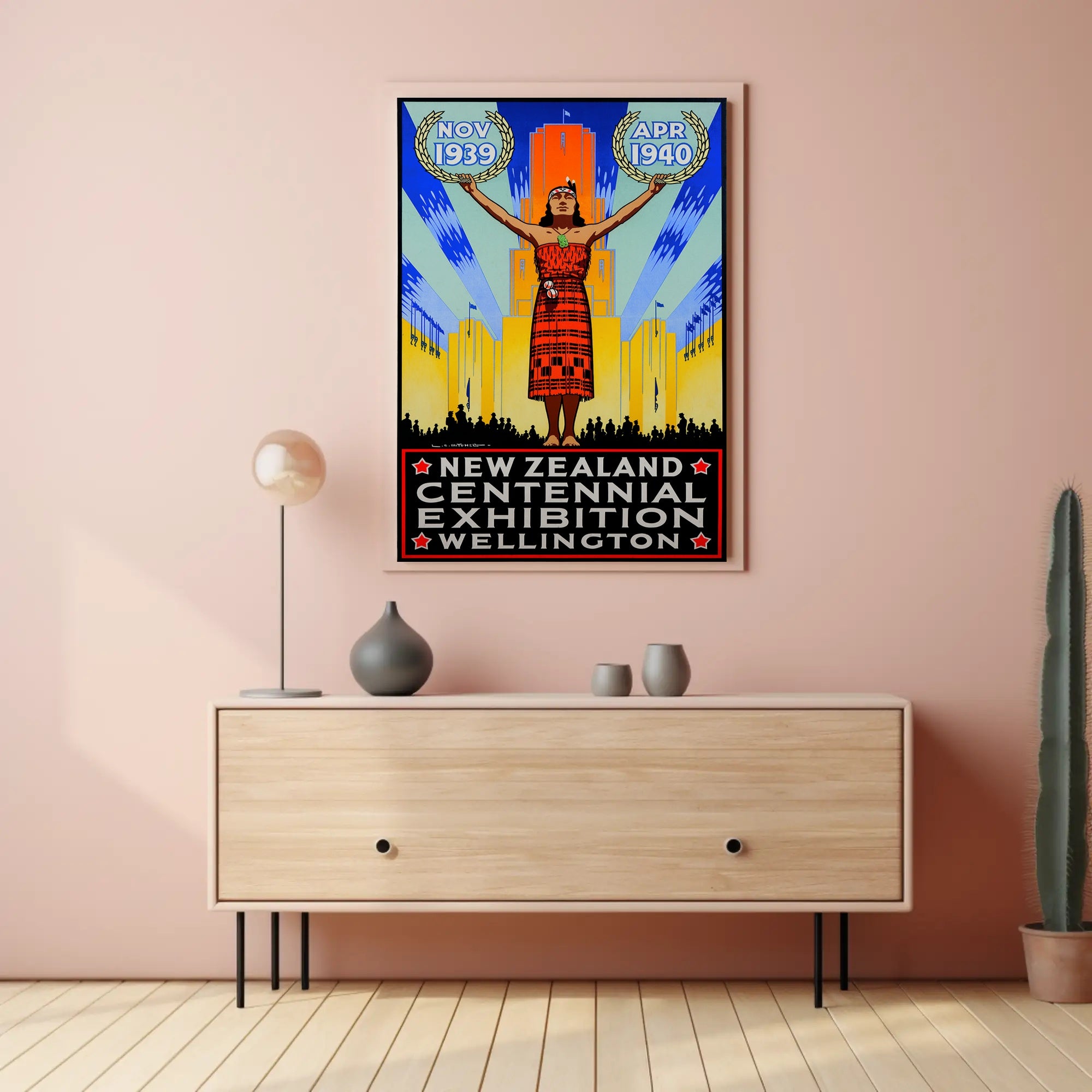 New Zealand Centennial Art Deco Cultural or Heritage Poster