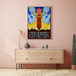New Zealand Centennial Art Deco Cultural or Heritage Poster