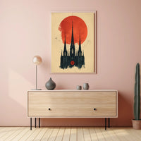 Mystical Owl in Enchanted Forest Art Poster PosterGoat